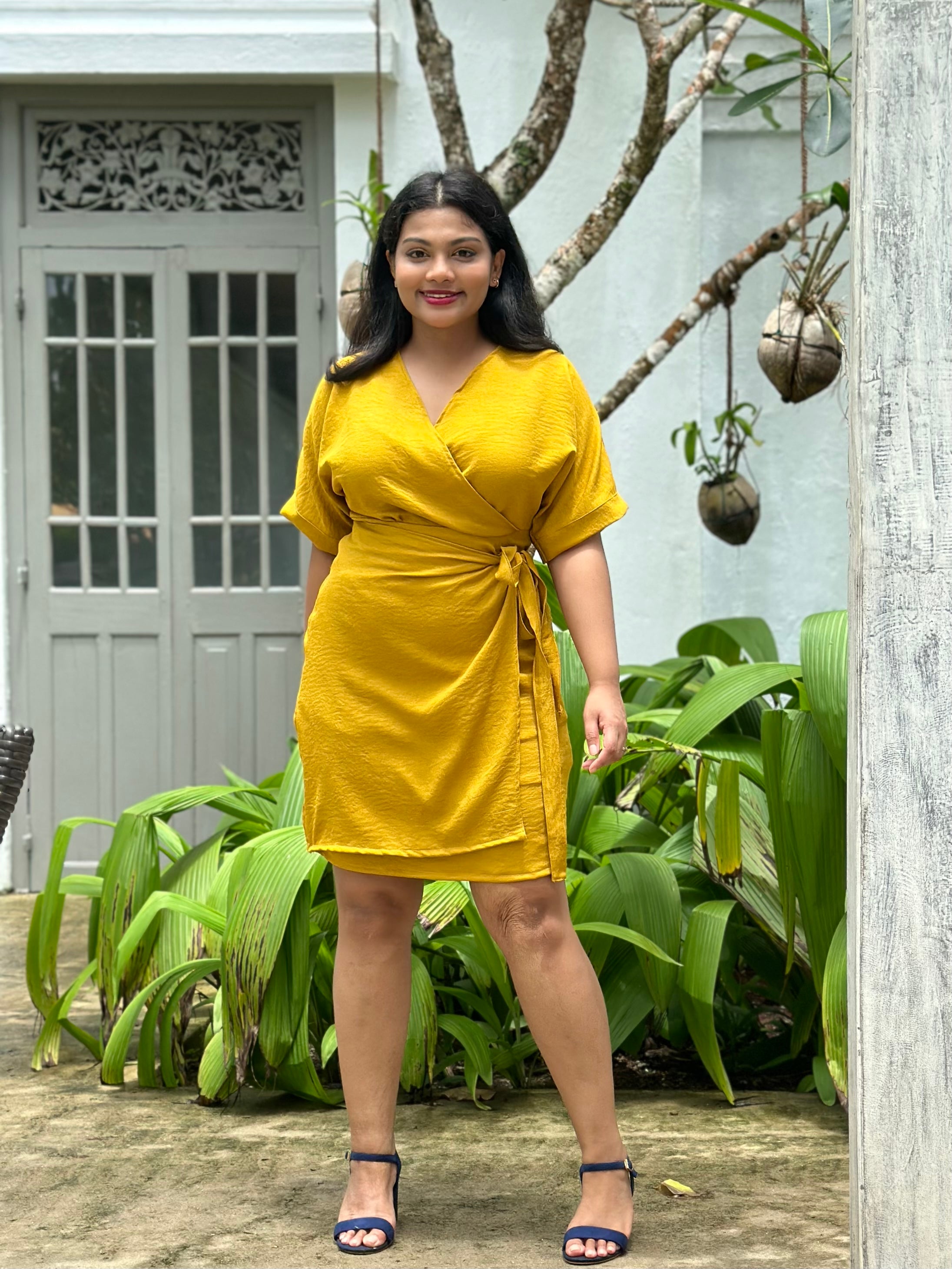 Mustard yellow outlet short dress